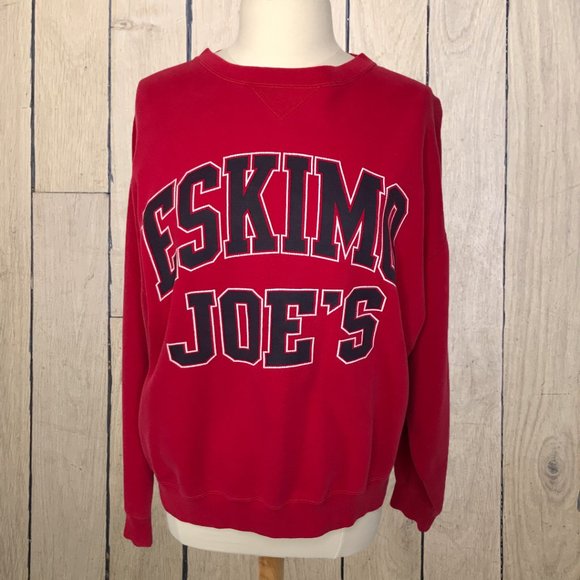 Vintage Tops - Vintage Eskimo Joes Sweatshirt Red Cotton M